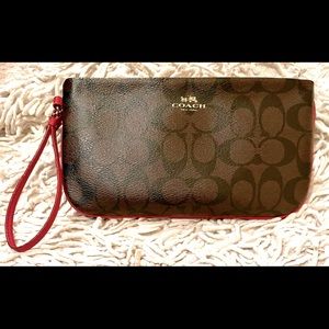 Coach Large Signature Coated Wristlet